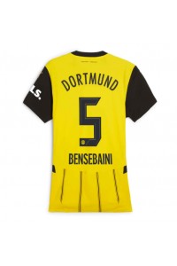 Borussia Dortmund Ramy Bensebaini #5 Voetbaltruitje Thuis tenue Dames 2024-25 Korte Mouw